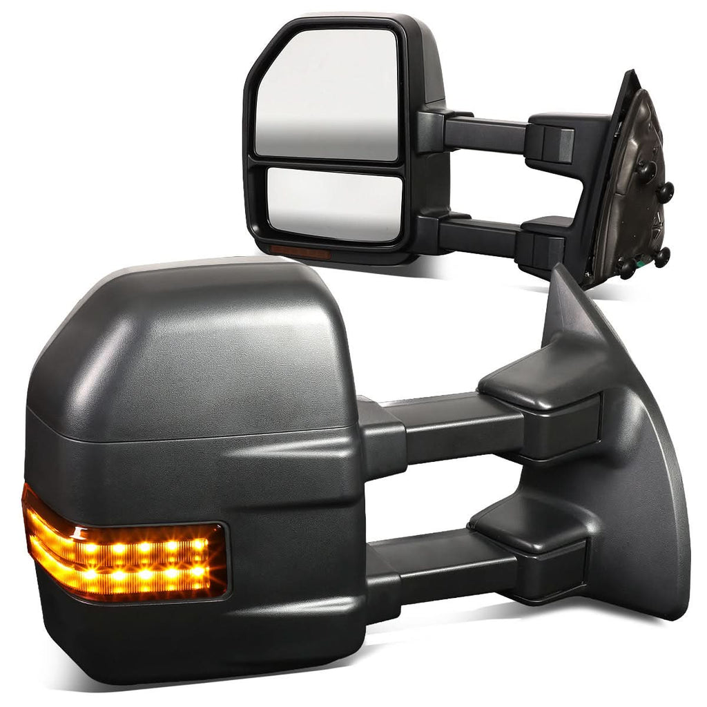 08-16 Ford F-250 F-350 F-450 F-550 Manual Towing Mirrors w/ LED Signal