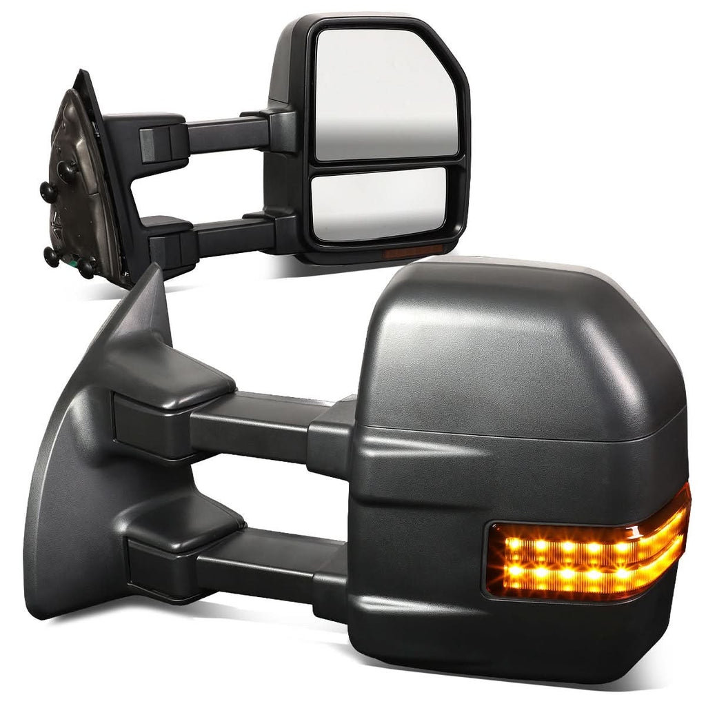 08-16 Ford F-250 F-350 F-450 F-550 Manual Towing Mirrors w/ LED Signal