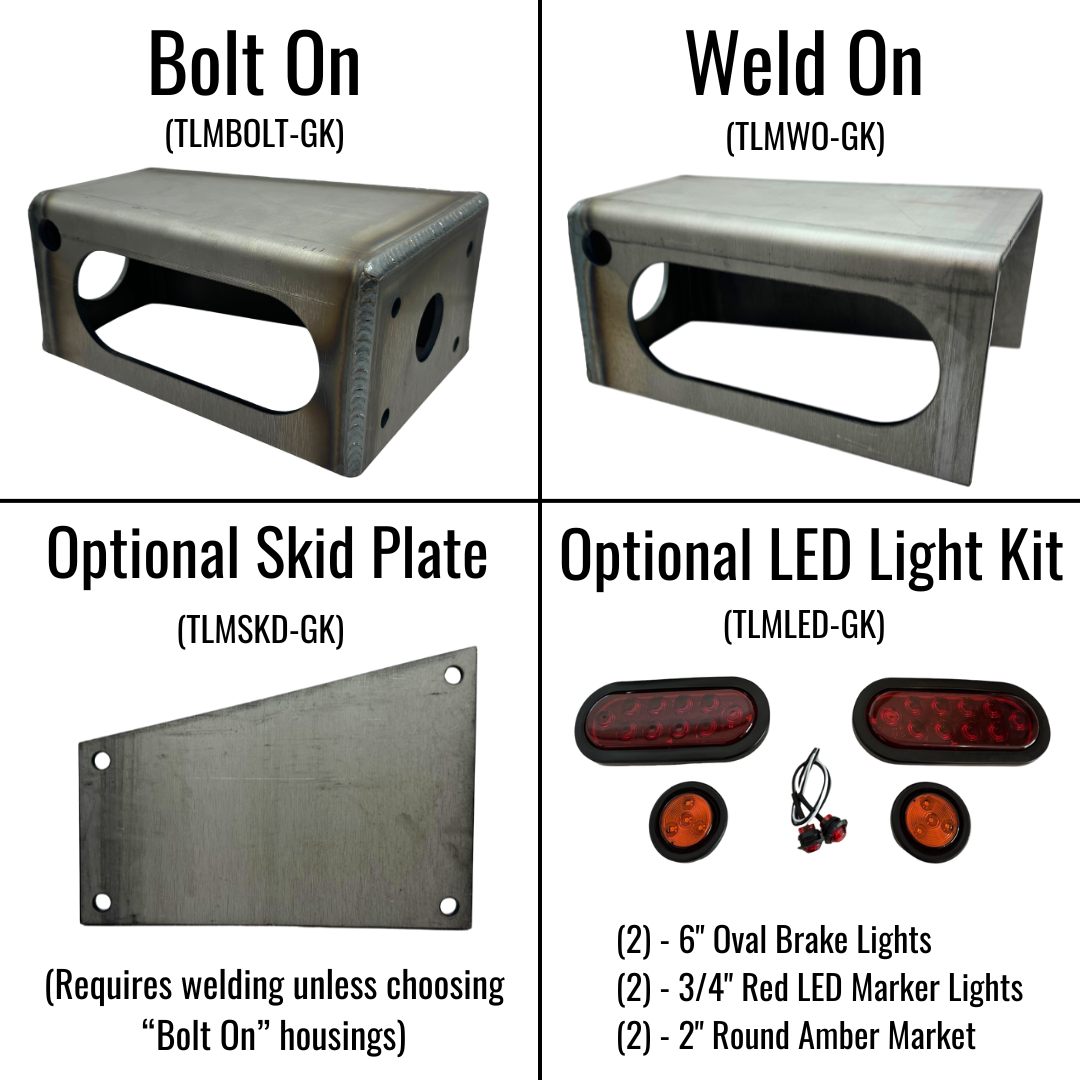 Heavy Duty LED Trailer Tail Light Kit 3/16 Steel By Gatekeeper Off-Road