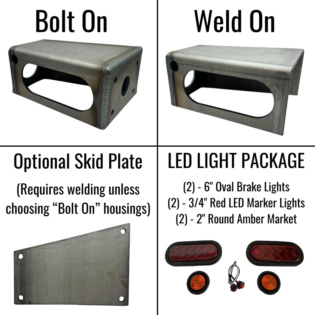 Heavy Duty LED Trailer Tail Light Kit 3/16 Steel By Gatekeeper Off-Road