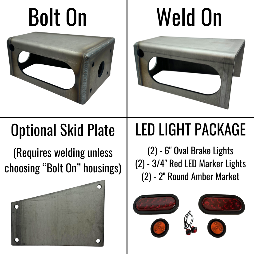 Heavy Duty LED Trailer Tail Light Kit 3/16 Steel By Gatekeeper Off-Road