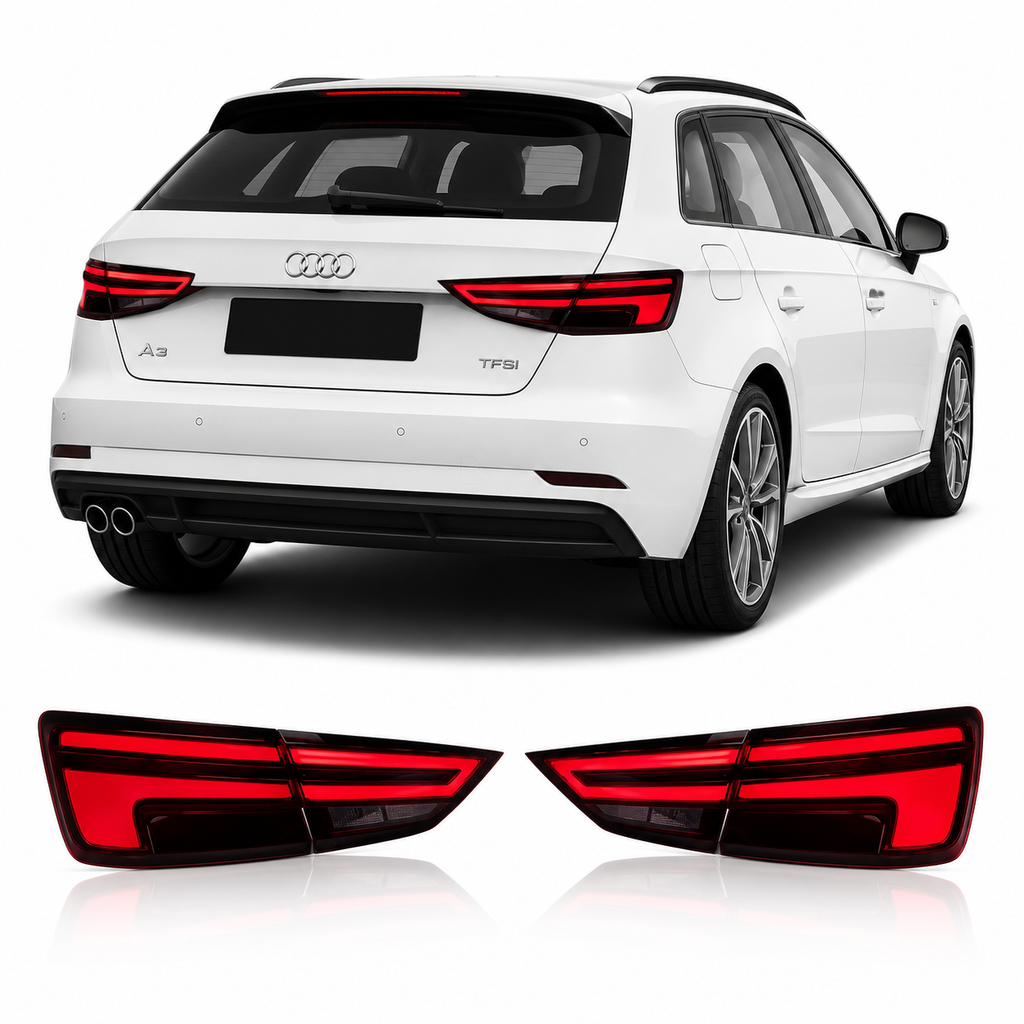 LED Taillights for Audi A3 2013–2019 Dynamic Turn Signal Rear Light Assembly