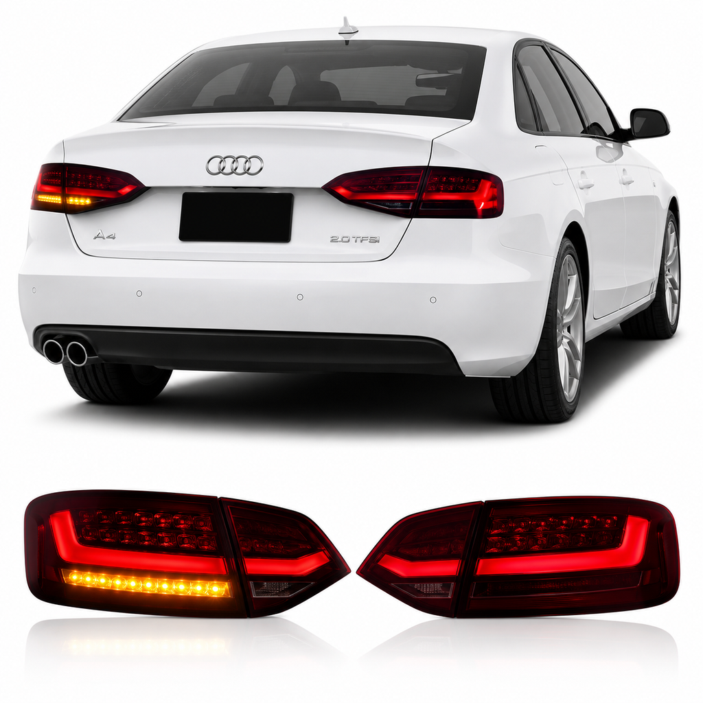 LED Taillights for Audi A4 2009–2012 Dynamic Turn Signal Rear Light Assembly