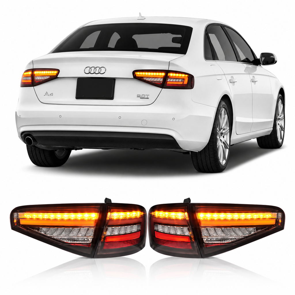 LED Tail Lights for Audi A4 2013-2016 with Dynamic Turn Signals