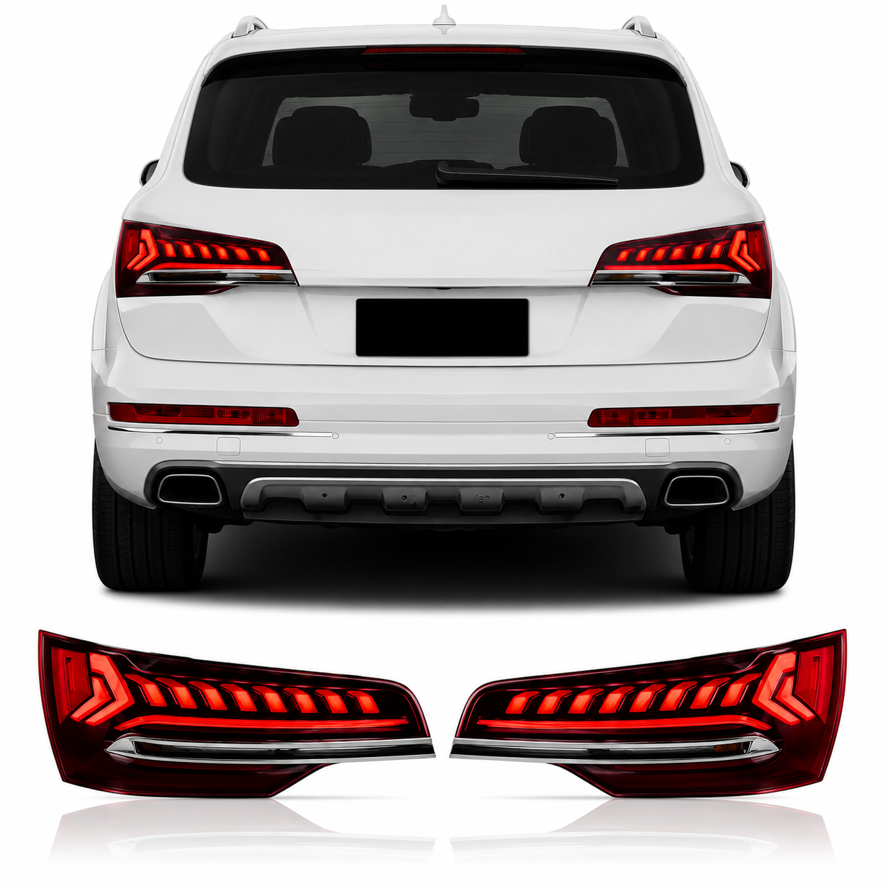 LED Tail Lights for Audi Q7 2006-2015 with Dynamic Turn Signals