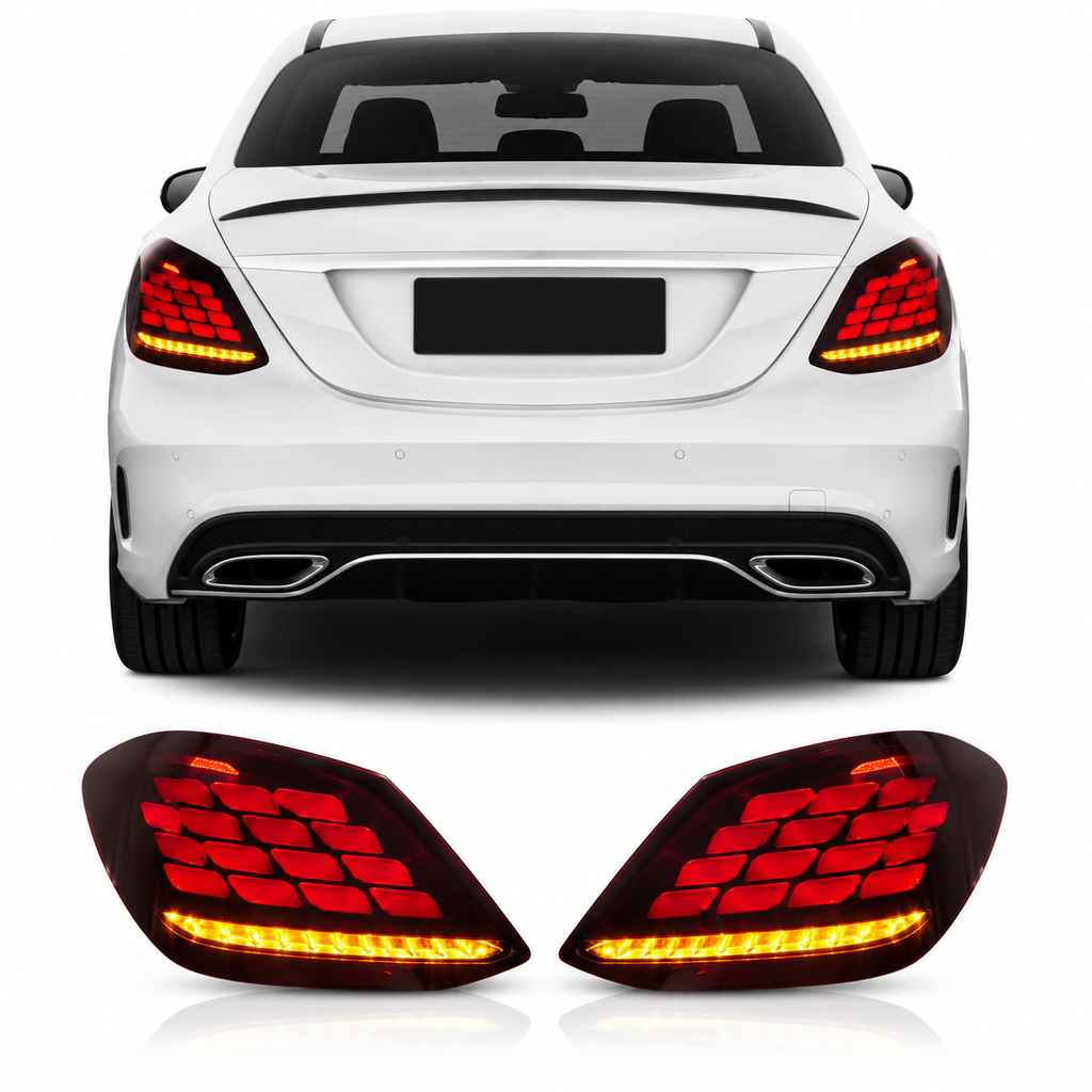 LED Tail Lights for Mercedes-Benz C-Class W205 2015-2021 with Sequential Turn Signals