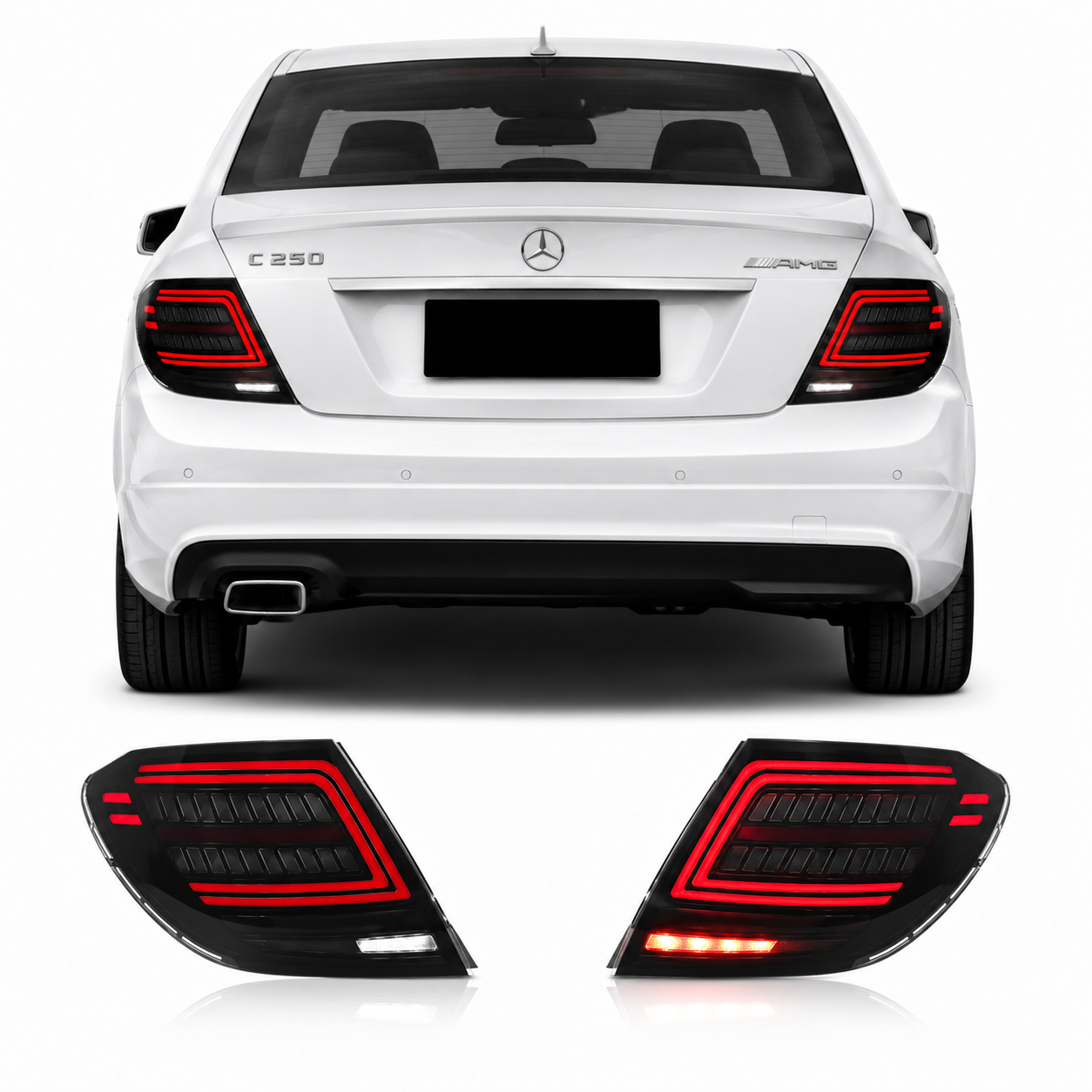 LED Taillights for Mercedes-Benz C-Class W204 C180 C63 2007-2014