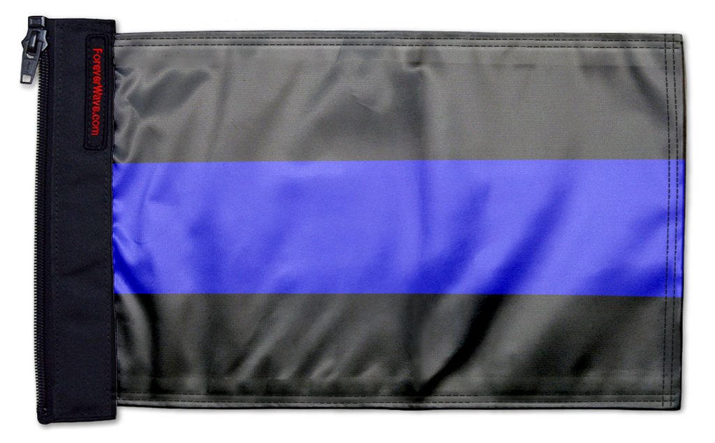 Thin Blue Line 12"x18" Forever Wave Flag for Jeep Wrangler JKU 4-Door 2007-2018