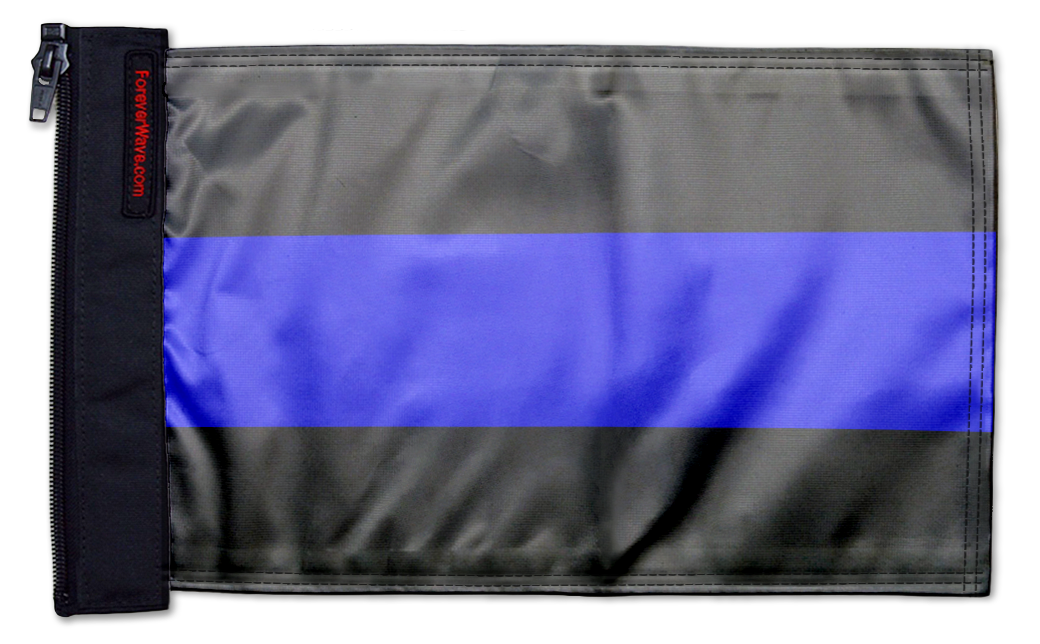 Thin Blue Line 12"x18" Forever Wave Flag for Jeep Wrangler YJ 1986-1995