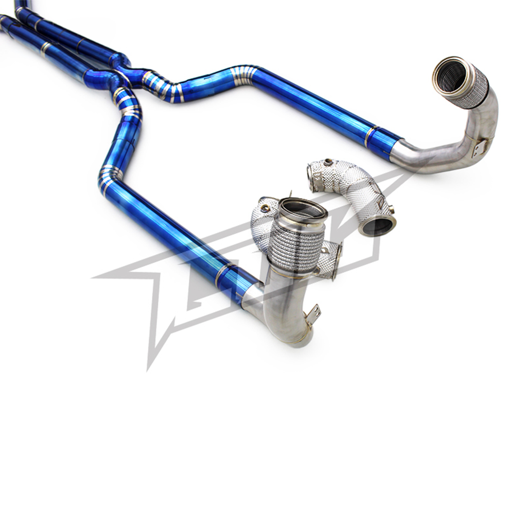 Valved Titanium Catback Exhaust System Downpipe for BMW M5 F90 4.4T - Bull Boost Performance