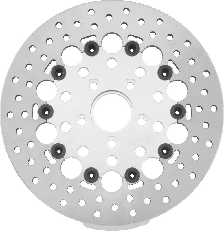 Twin Power 84-17 Big Twin Exc 08-17 FLH FLT Rear 11.5 Floating Rotor Silver Holes