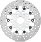 Twin Power 84-17 Big Twin Exc 08-17 FLH FLT Rear 11.5 Floating Rotor Silver Mesh