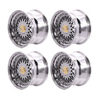 (4) 17X10 +25 5X100 / 5X114.3 Step Lip Deep Dish Mesh Wheels Rims