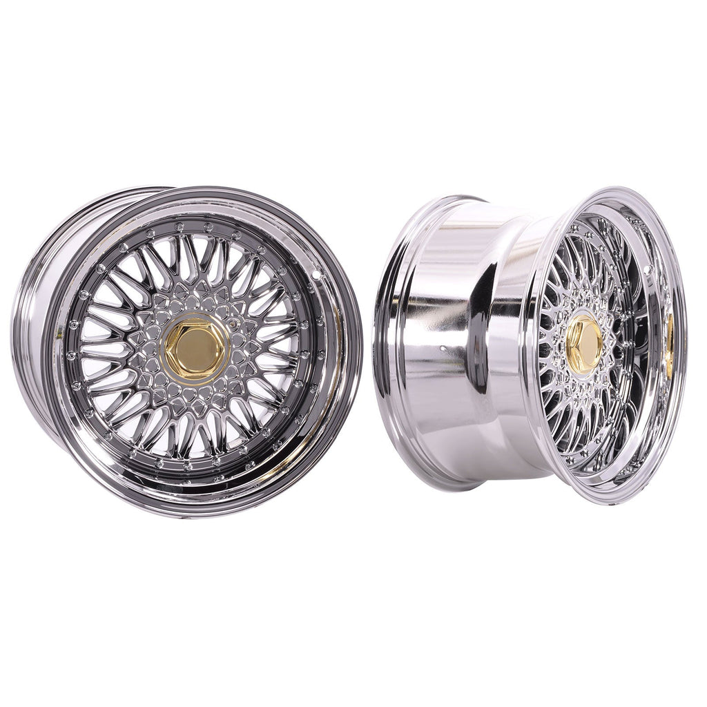 (4) 17X10 +25 5X100 / 5X114.3 Step Lip Deep Dish Mesh Wheels Rims