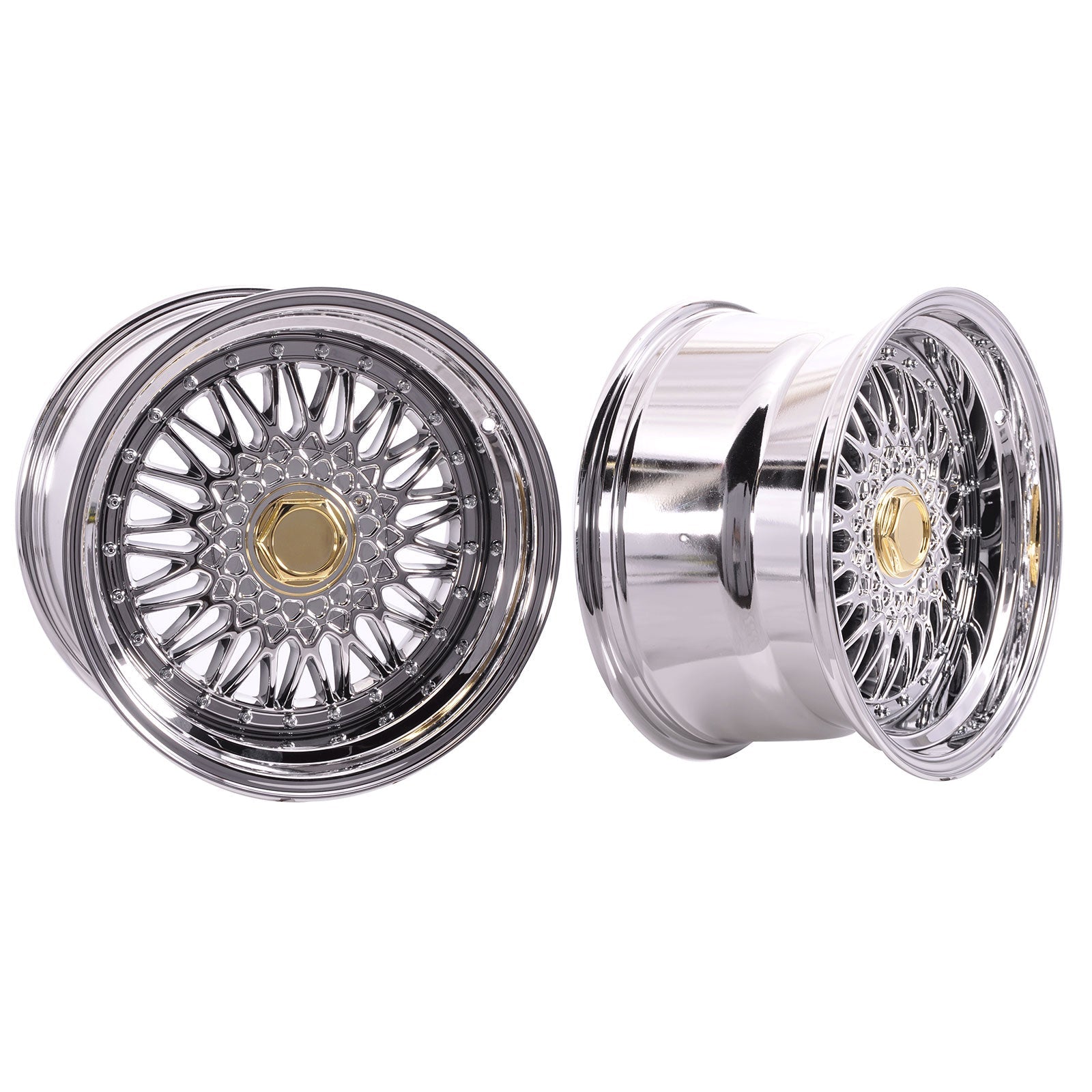 (4) 17X10 +25 5X100 / 5X114.3 Step Lip Deep Dish Mesh Wheels Rims
