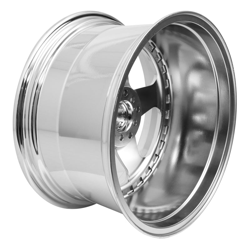 (4) 18X9.0 +30 5X100 / 5X114.3 Step Lip 5 Spoke Wheels Rims - Chrome