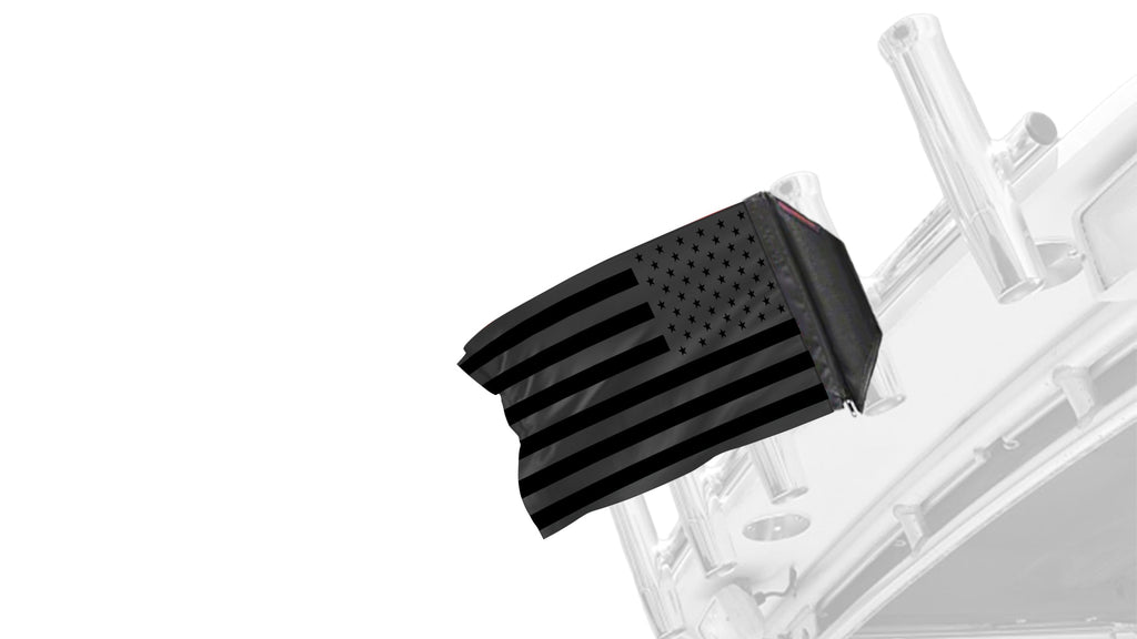 USA Black 12"x18" Forever Wave Flag for Boats