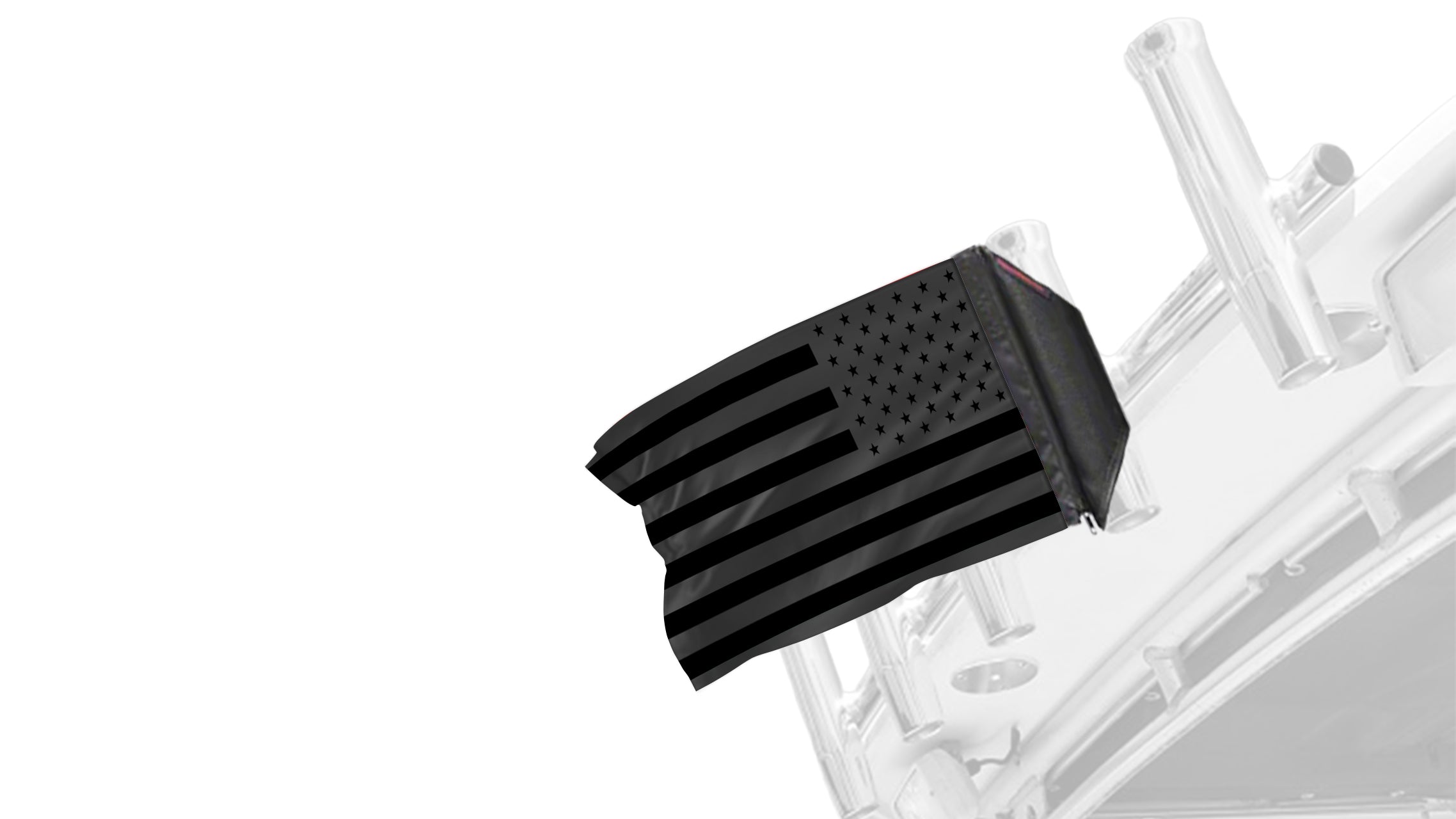 USA Black 12"x18" Forever Wave Flag for Boats