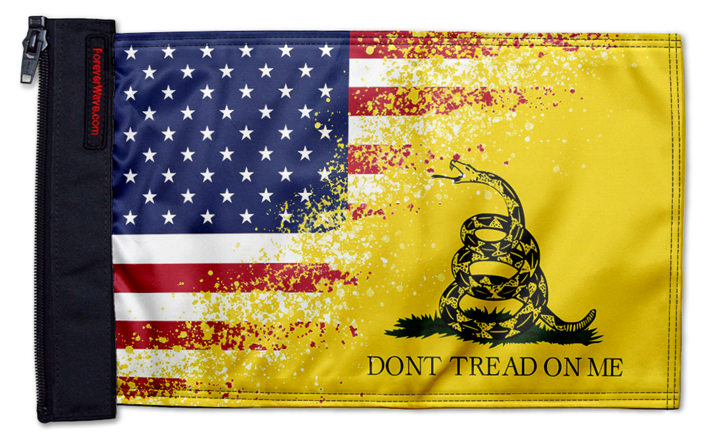 USA Gadsden 12"x18" Forever Wave Flag for Jeep Wrangler CJ-7 and CJ-8 1976-1986