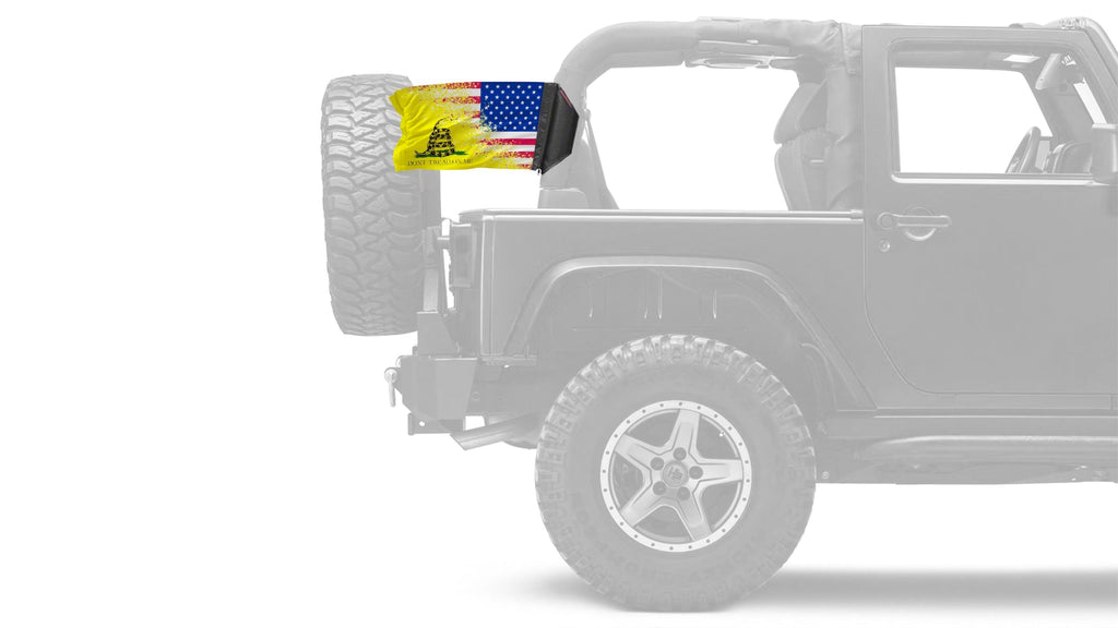 USA Gadsden 12"x18" Forever Wave Flag for Jeep Wrangler LJ 2003-2006