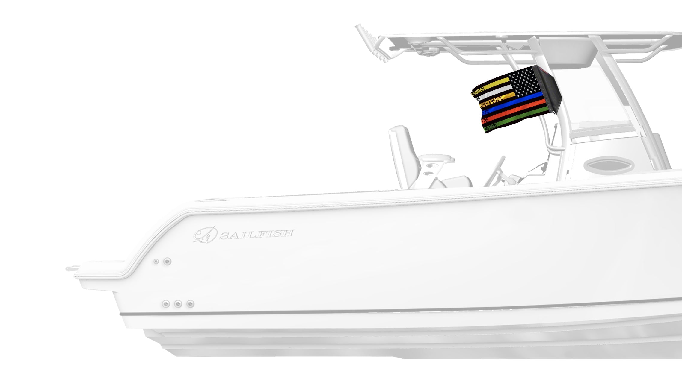 USA Subdued First Responders 12"x18" Forever Wave Flag for Boats