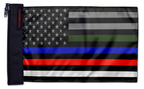 USA Subdued Honor The 4 12"x18" Forever Wave Flag for Jeep Wrangler CJ-7 and CJ-8 1976-1986