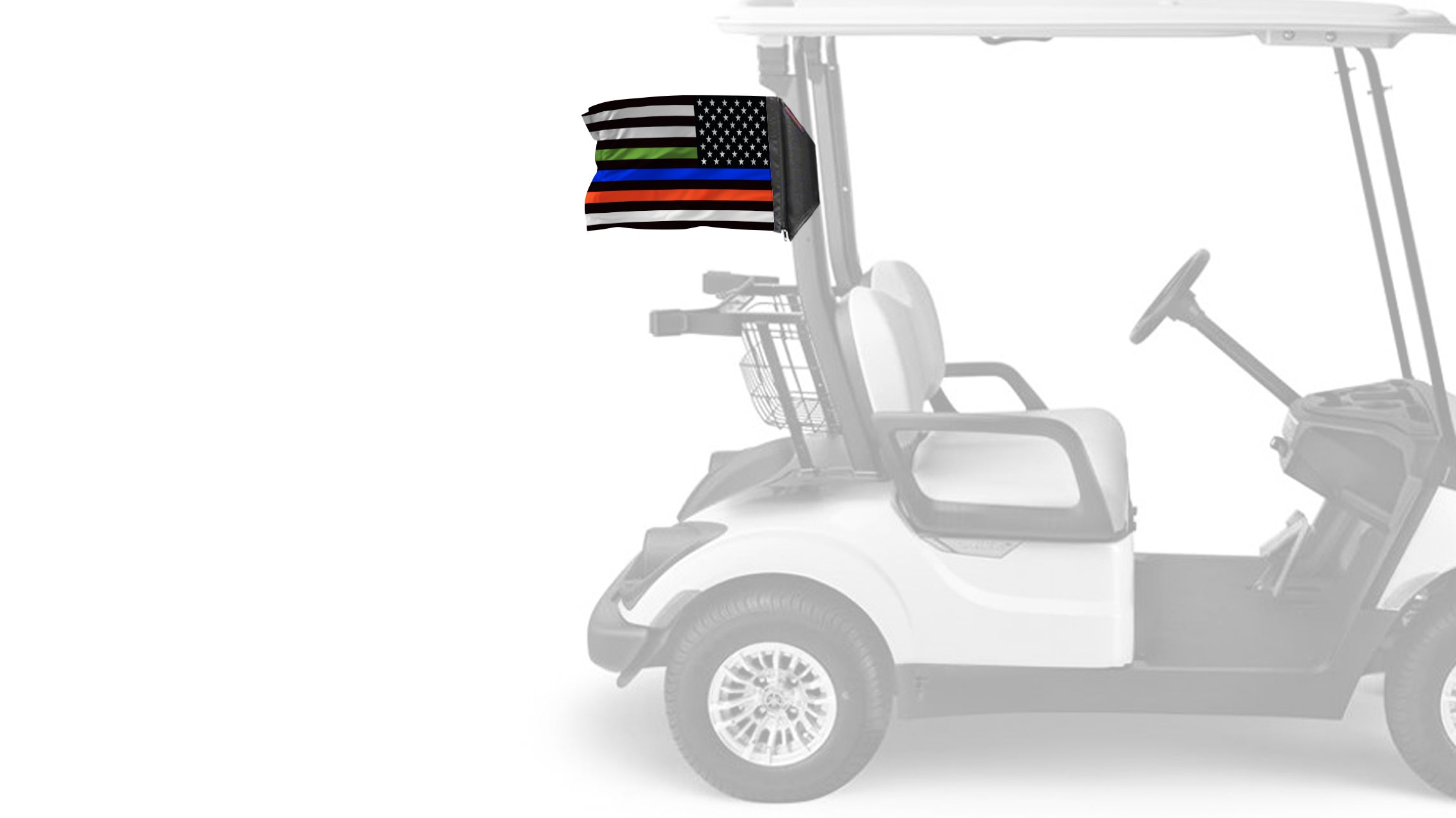 USA Subdued Honor The 4 12"x18" Forever Wave Flag for Golf Carts