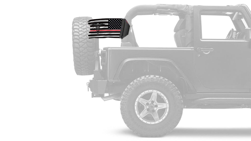 USA Subdued Nurses 12"x18" Forever Wave Flag for Jeep Wrangler JLU 4-Door 2018-Present