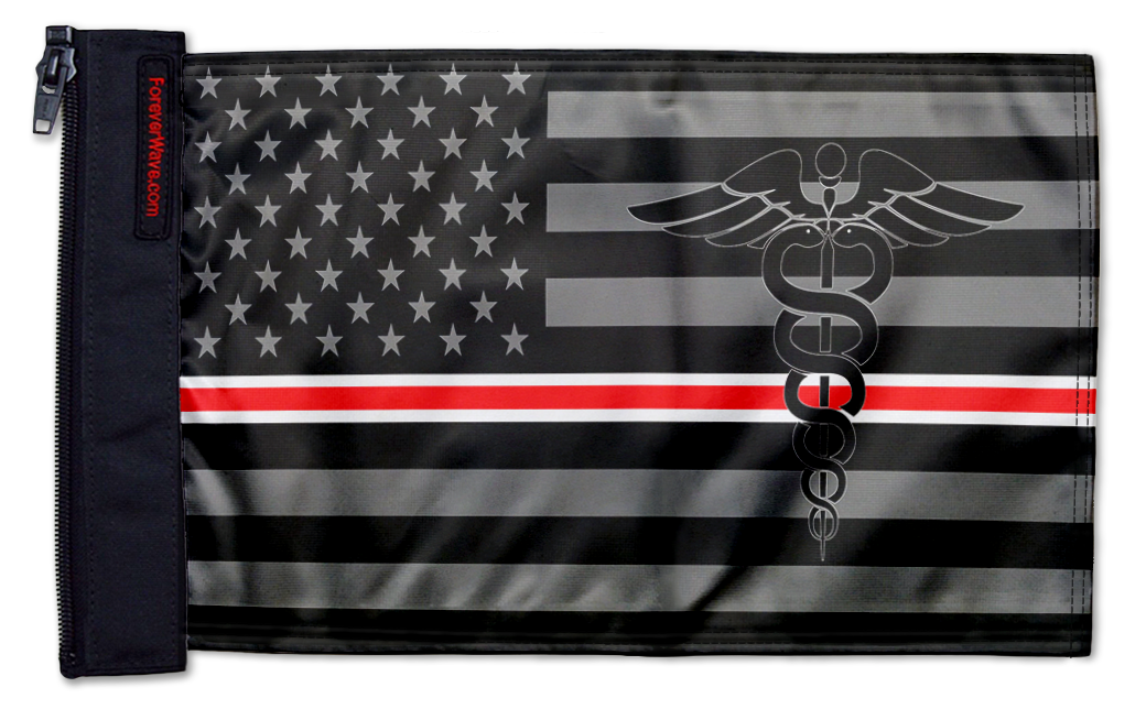 USA Subdued Nurses 12"x18" Forever Wave Flag for Jeep Wrangler CJ-7 and CJ-8 1976-1986