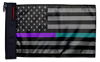 USA Subdued Thin Purple-Teal Line 12"x18" Forever Wave Flag for Jeep Wrangler JL 2-Door 2018-Present