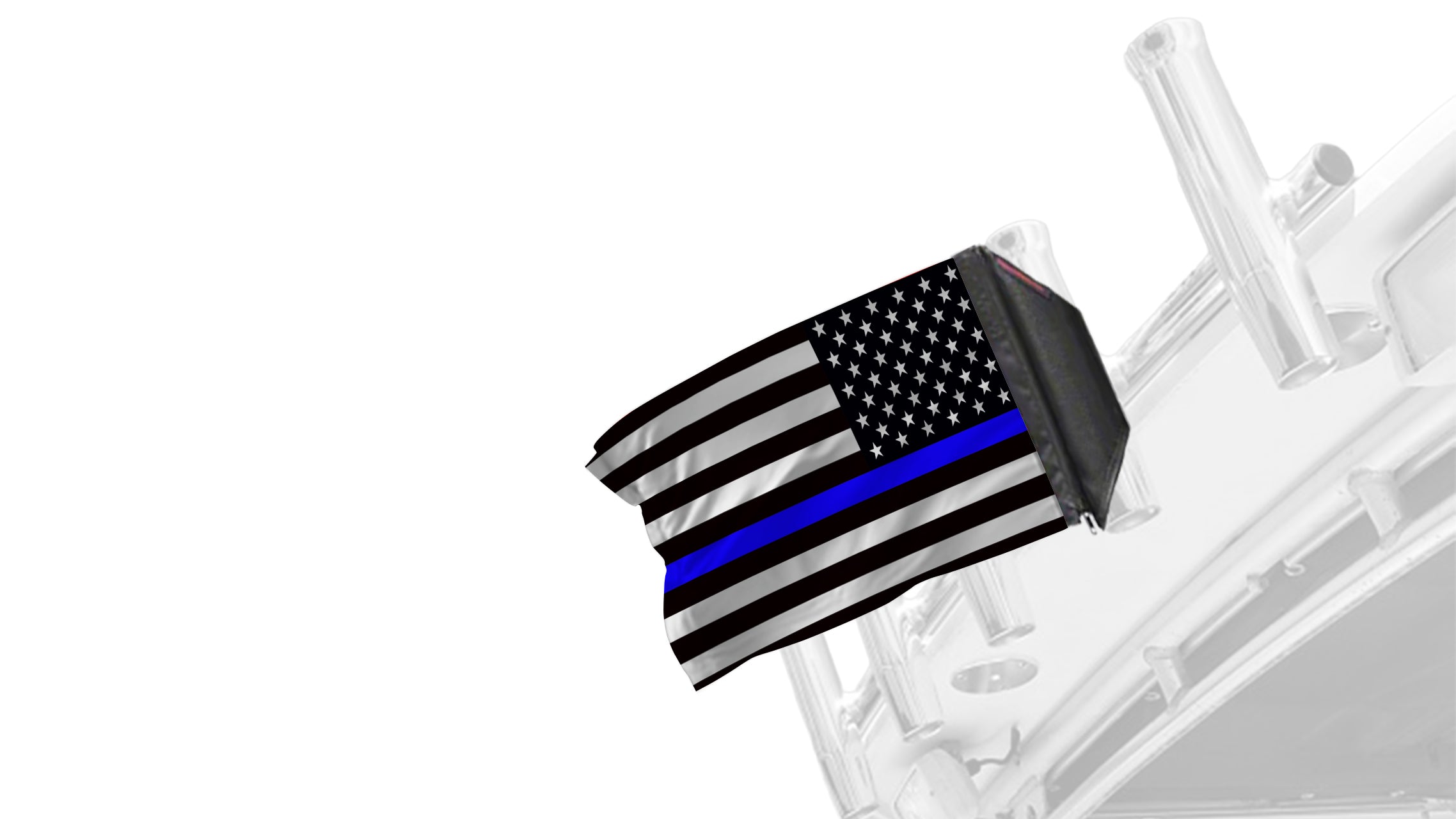 USA Subdued Thin Blue Line 12"x18" Forever Wave Flag for Boats