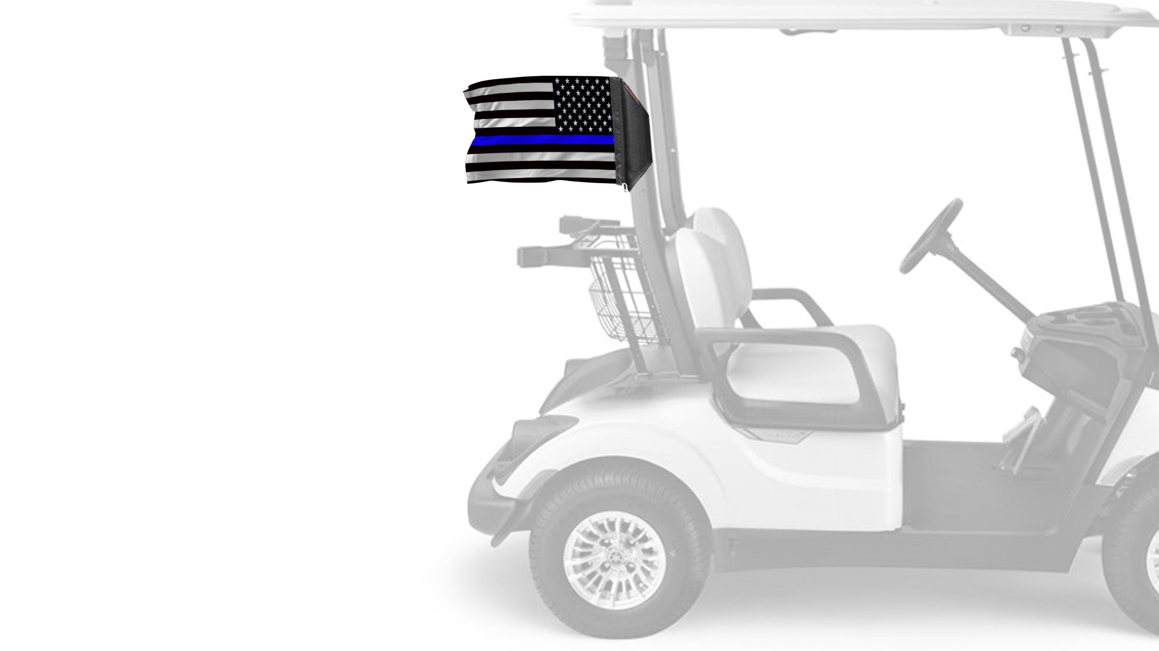 USA Subdued Thin Blue Line 12"x18" Forever Wave Flag for Golf Carts