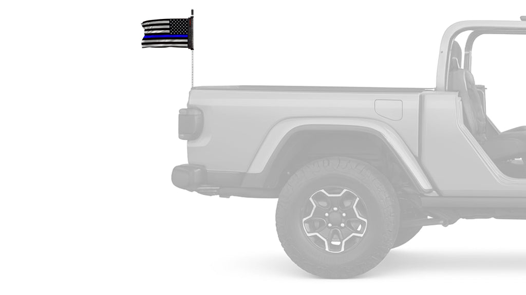 USA Subdued Thin Blue Line 12"x18" Forever Wave Flag for Jeep Wrangler TJ 1996-2006