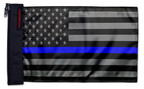 USA Subdued Thin Blue Line 12"x18" Forever Wave Flag for Jeep Wrangler TJ 1996-2006