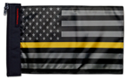 USA Subdued Thin Gold Line 12"x18" Forever Wave Flag for Jeep Wrangler JLU 4-Door 2018-Present