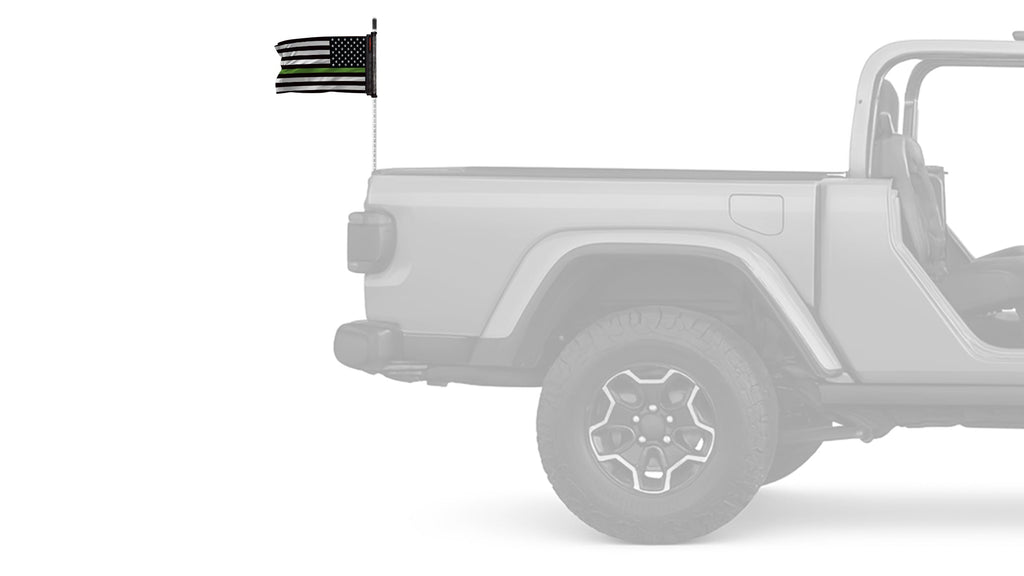 USA Subdued Thin Green Line 12"x18" Forever Wave Flag for Jeep Wrangler CJ-7 and CJ-8 1976-1986