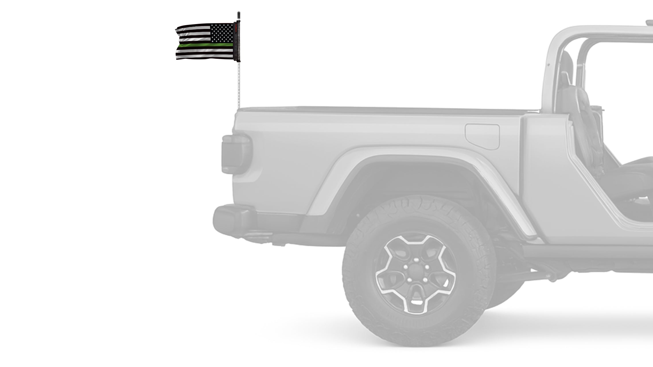 USA Subdued Thin Green Line 12"x18" Forever Wave Flag for Jeep Wrangler CJ-7 and CJ-8 1976-1986