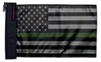 USA Subdued Thin Green Line 12"x18" Forever Wave Flag for Jeep Wrangler TJ 1996-2006