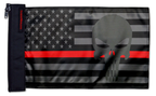 USA Subdued Thin Red Line Punisher 12"x18" Forever Wave Flag for Jeep Wrangler JKU 4-Door 2007-2018