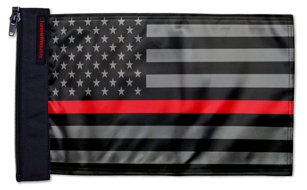 USA Subdued Thin Red Line 12"x18" Forever Wave Flag for Jeep Wrangler YJ 1986-1995