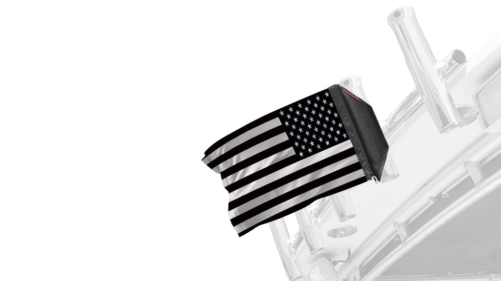 USA Subdued Thin White Line 12"x18" Forever Wave Flag for Boats