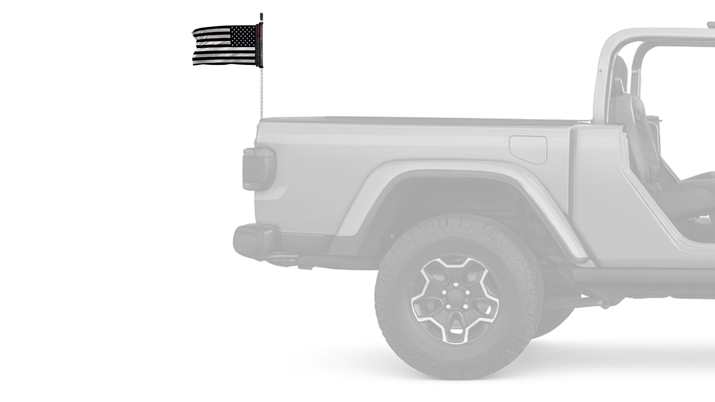 USA Subdued Thin White Line 12"x18" Forever Wave Flag for Jeep Wrangler JK 2-Door 2007-2018
