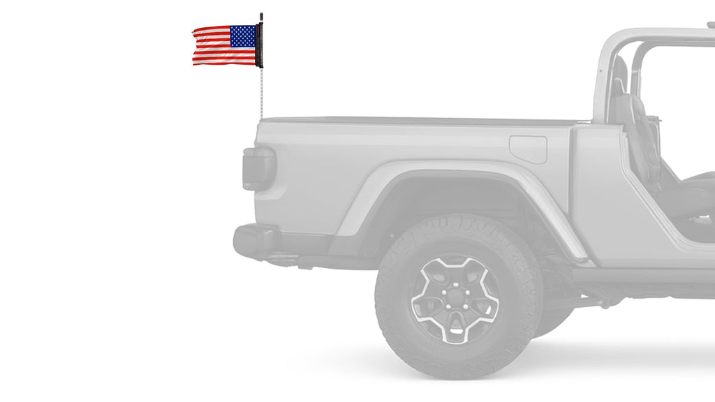 USA Black 12"x18" Forever Wave Flag for Jeep Wrangler JKU 4-Door 2007-2018