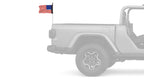 USA Black 12"x18" Forever Wave Flag for Jeep Wrangler YJ 1986-1995