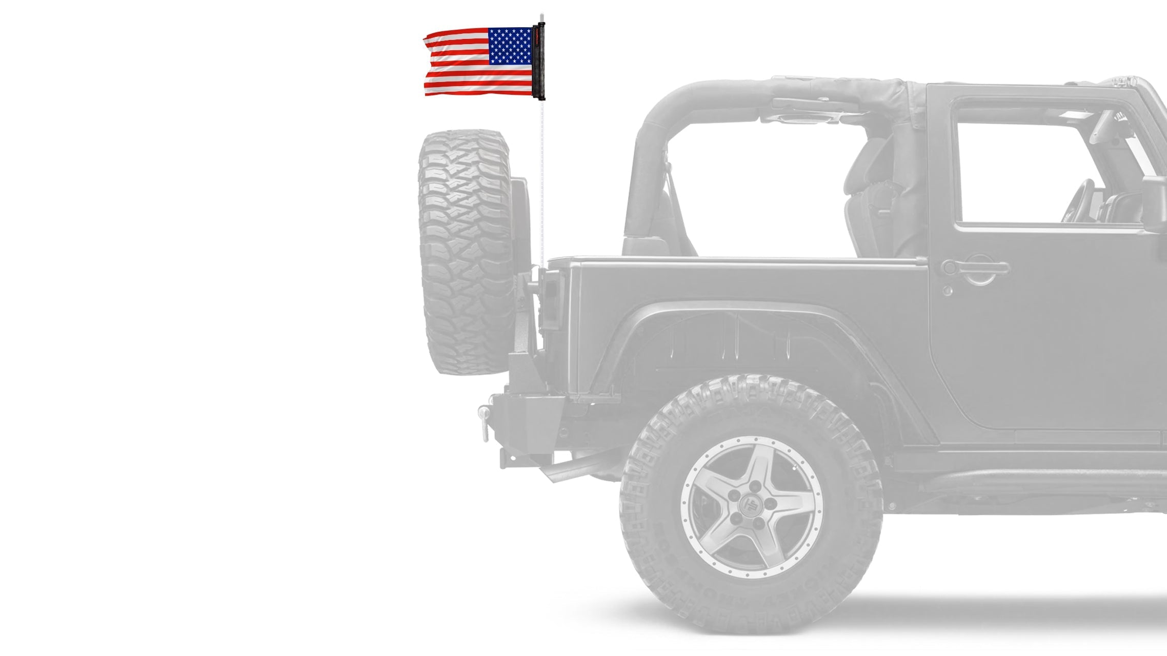 USA Ol' Glory - The Stars and Stripes 12"x18" Forever Wave Flag for Jeep Wrangler JK 2-Door 2007-2018