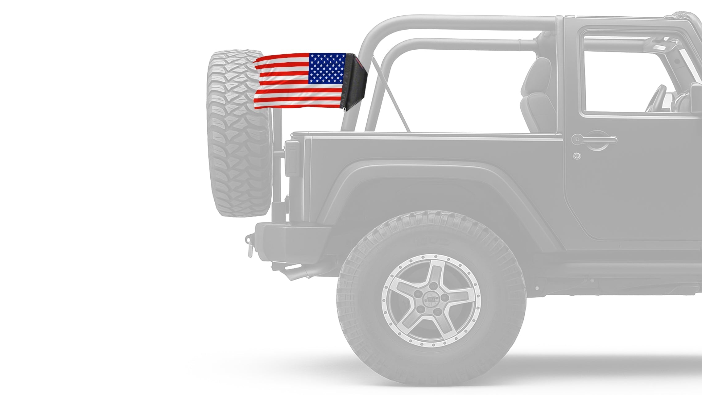 USA Ol' Glory - The Stars and Stripes 12"x18" Forever Wave Flag for Jeep Wrangler JK 2-Door 2007-2018