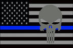 USA Subdued Thin Blue Line Punisher 12"x18" Forever Wave Flag for Jeep Wrangler JLU 4-Door 2018-Present