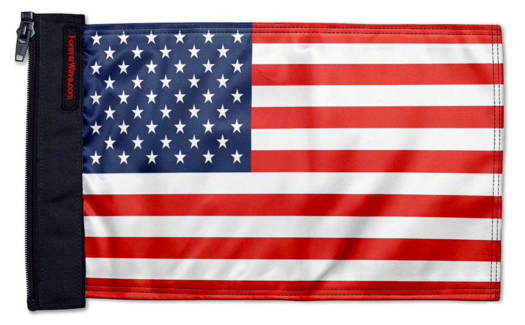 USA Ol' Glory - The Stars and Stripes 12"x18" Forever Wave Flag for Golf Carts