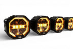 5 Light U-Con Interlocking Off Road LED Pod With Amber or White DRL Running Light