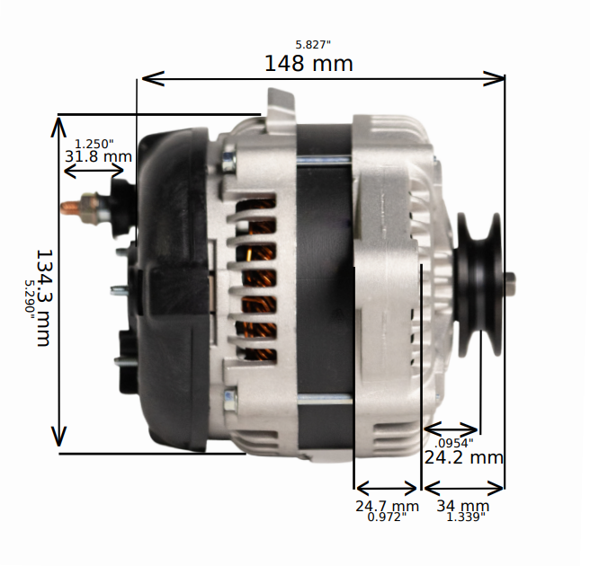 Universal Fit High Output Alternator by JS Alternators